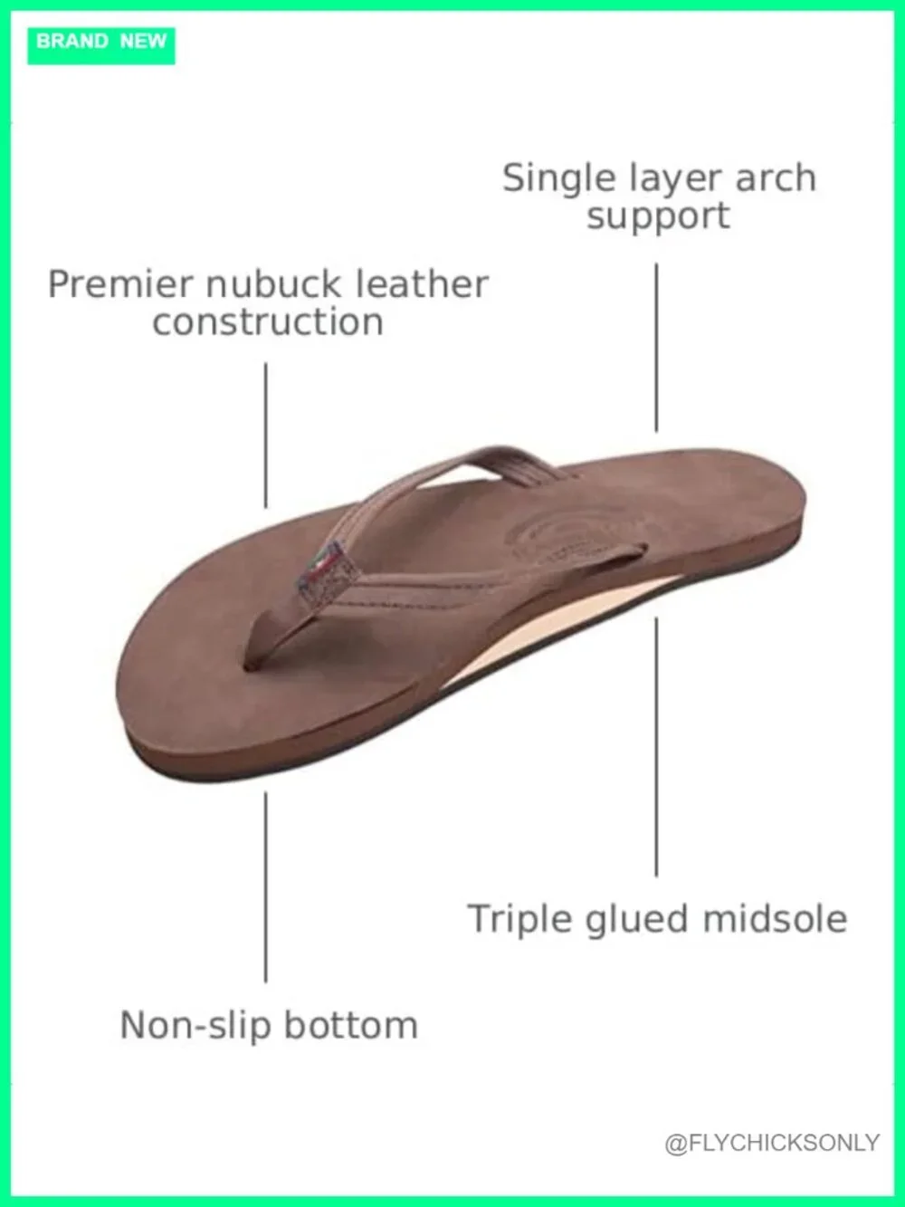 Women's Single Layer Leather Sandal Narrow Strap Flip Flop